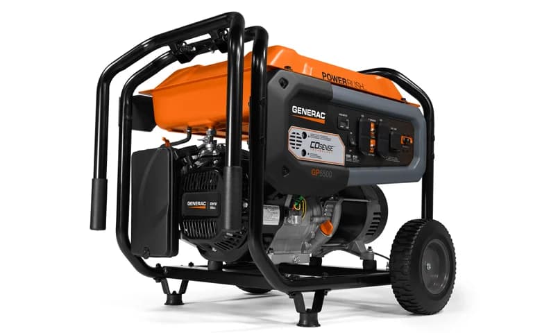 Generac portable generator on white background.