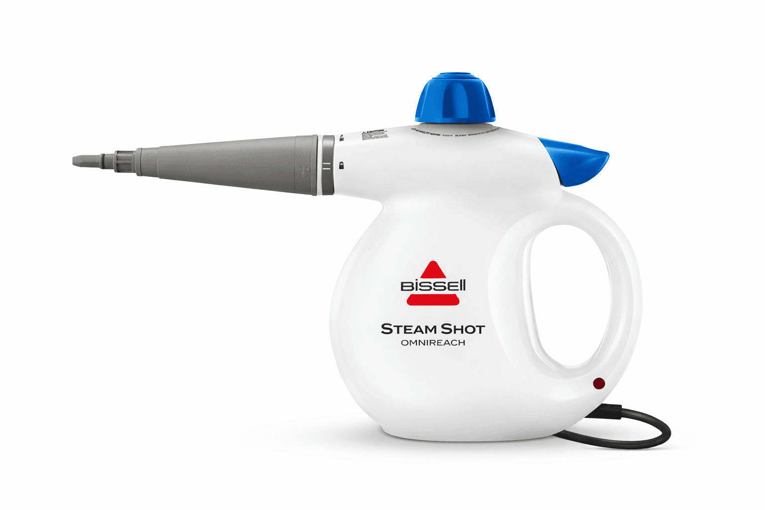 Bissell Steam Shot OmniReach steam cleaner on white background.